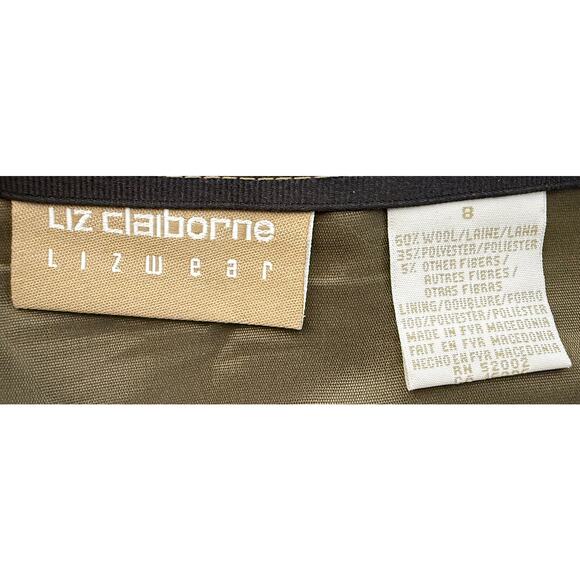 Vintage Liz Clairborne Lizwear Women's Pencil Wrap Wool Midi Skirt Plaid Fringe - Picture 7 of 7